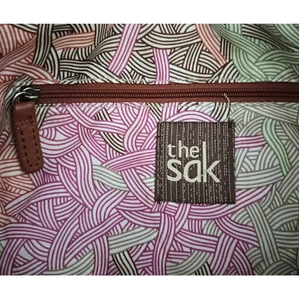 The Sak Caramel Brown Pebbled Leather Top Handle Fold Over Crossbody Bag